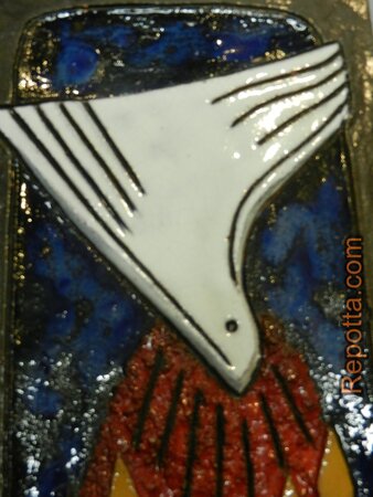 wandbord met witte duif VERKOCHT