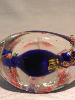 mini aquarium blue fish paperweight SOLD