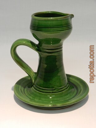 green candlestick or candle holder SOLD