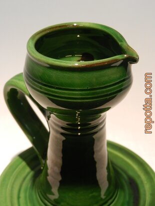 green candlestick or candle holder SOLD