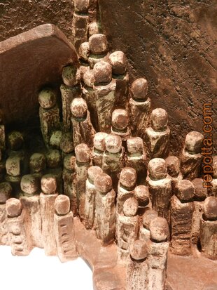 sculpture large group of mountain climbers SOLD