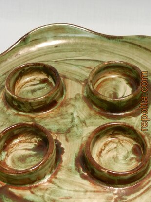 keramik adventkerzenhalter grün VERKAUFT