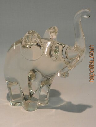 heavy clear glass elephant SOLD