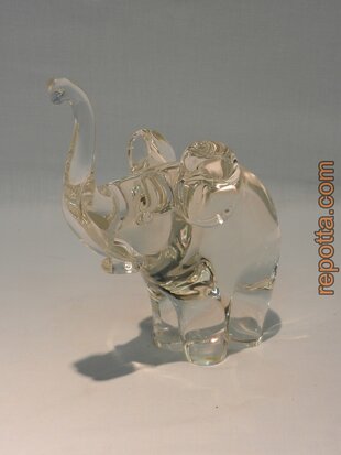 heavy clear glass elephant SOLD
