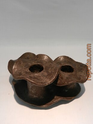 ceramic tough look candleholder