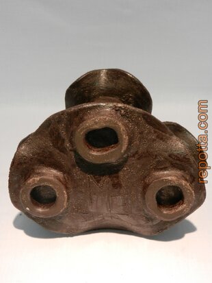 keramik kerzenhalter braun schwarz