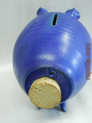 blue vintage piggy bank SOLD