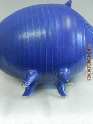 blue vintage piggy bank SOLD