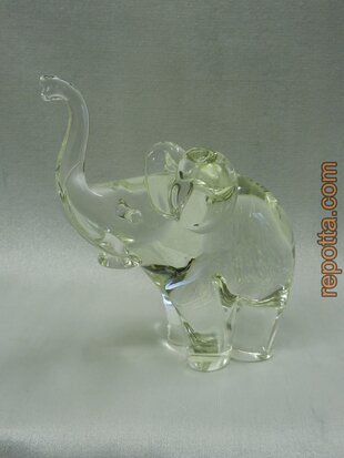 heavy clear glass elephant SOLD