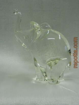 heavy clear glass elephant SOLD