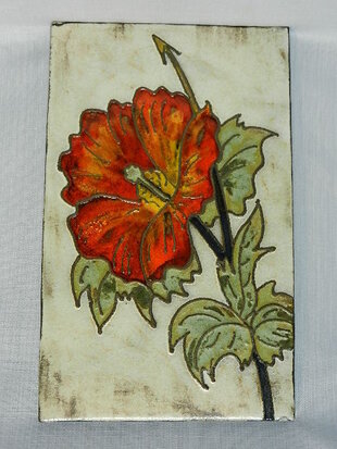 ruscha  wallhanger with flowers SOLD