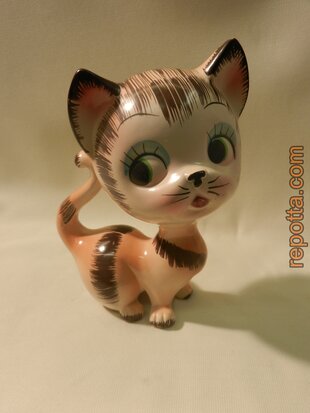 kat poes beeld grote ogen kitty figuur