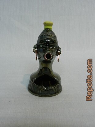 african lady ashtray smoking lady SOLD