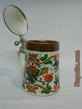 BMF ceramics beermug with tin lid SOLD