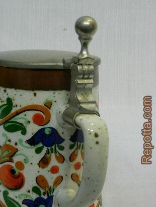BMF keramik bierkrug mit zinndeckel VERKAUFT