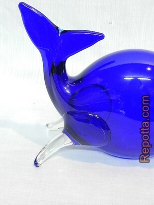 fish blue glass SOLD