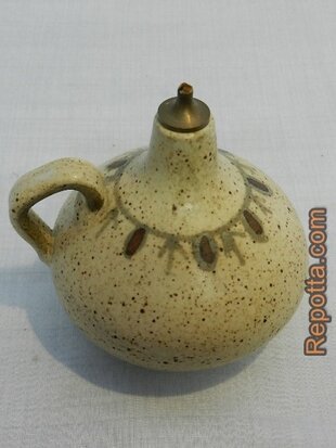 danish ceramic oil lamp