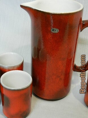 fritz van daalen jug with mugs SOLD