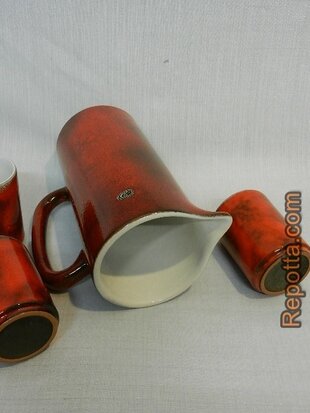 fritz van daalen jug with mugs SOLD