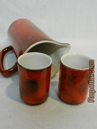 fritz van daalen jug with mugs SOLD