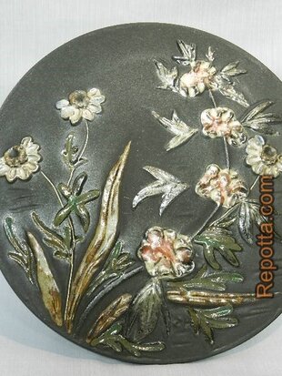 ruscha colorful flower plate SOLD