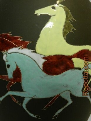kiechle vase horses at a gallop SOLD