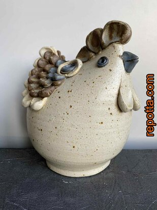 studio keramiek gestileerde ondertekende design kip