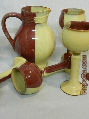 jug with 6 goblet SOLD