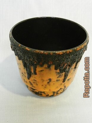 fohr orange fat lava flower pot SOLD