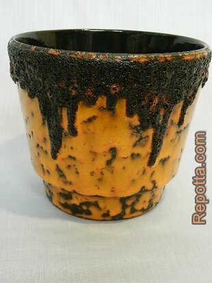 fohr orange fat lava flower pot SOLD