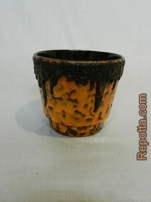 fohr orange fat lava flower pot SOLD