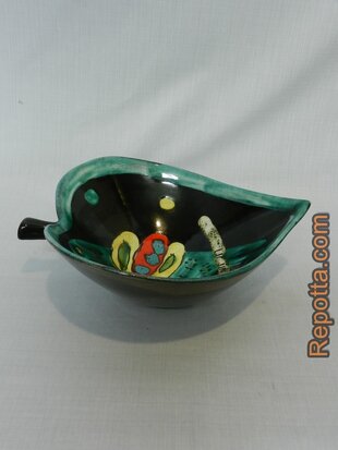 heart shaped bowl with parrot SOLD