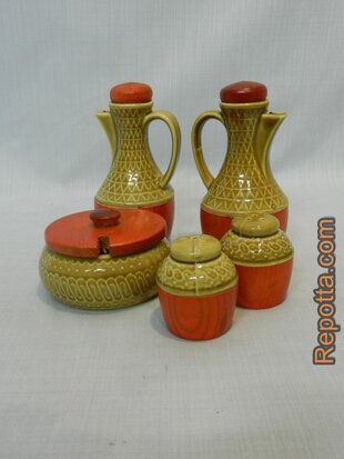 Danish 5 piece flavouring set 1970s SOLD