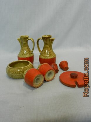 Danish 5 piece flavouring set 1970s SOLD