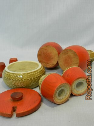 Danish 5 piece flavouring set 1970s SOLD