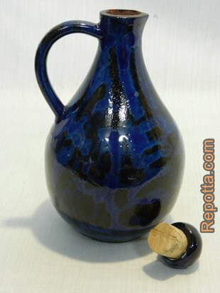 holy water jug mixed blue glazed SOLD