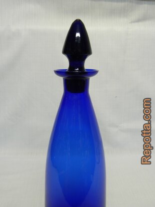 handblown cobalt blue glass decanter SOLD