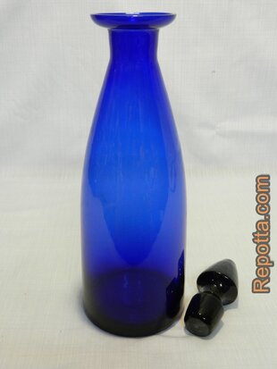 handblown cobalt blue glass decanter SOLD