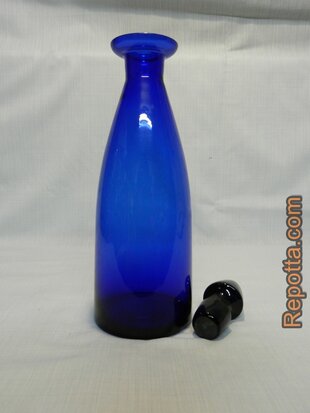 handblown cobalt blue glass decanter SOLD
