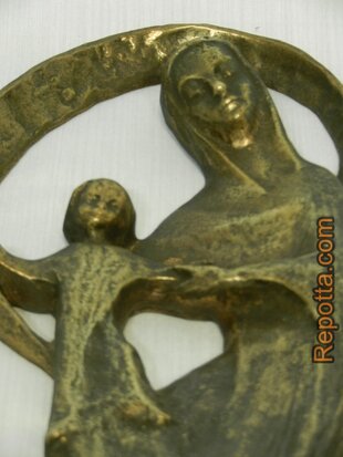 bronzen beeld moeder maria en kind VERKOCHT