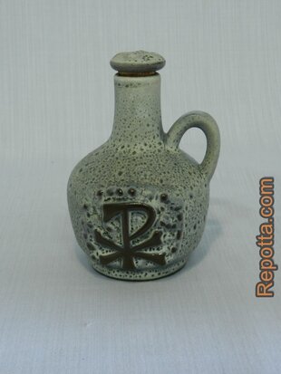 holy water jug with labarum symbol SOLD