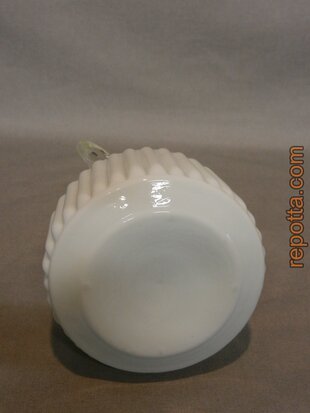 pure white glass vase with handles