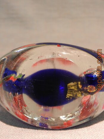 mini aquarium blaue fisch paperweight VERKAUFT