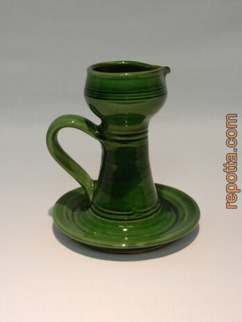 green candlestick or candle holder SOLD