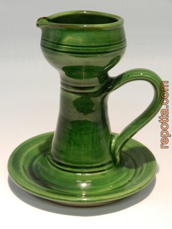 green candlestick or candle holder SOLD