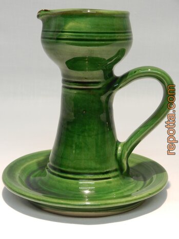 green candlestick or candle holder SOLD