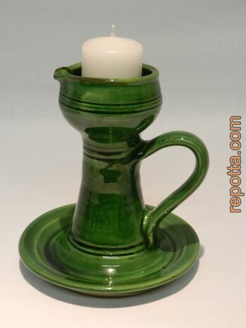 green candlestick or candle holder SOLD
