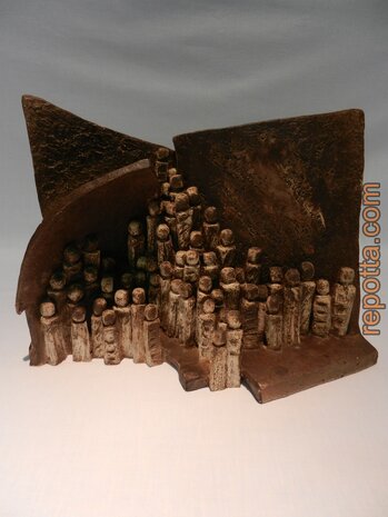 sculpture large group of mountain climbers SOLD