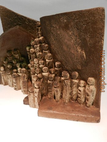 sculpture large group of mountain climbers SOLD