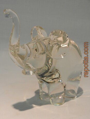 heavy clear glass elephant SOLD